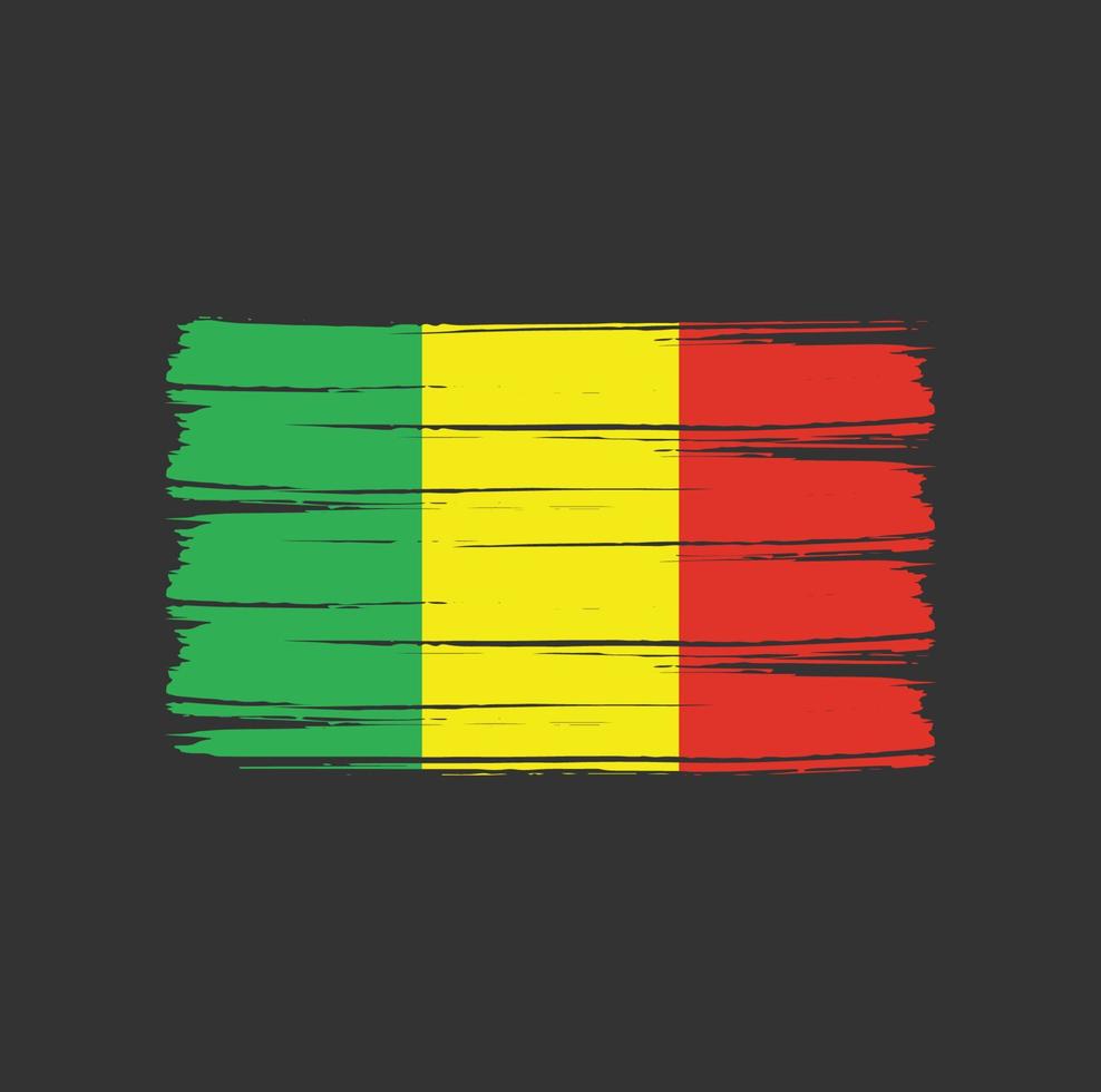 Pinselstriche der mali-Flagge. Nationalflagge vektor