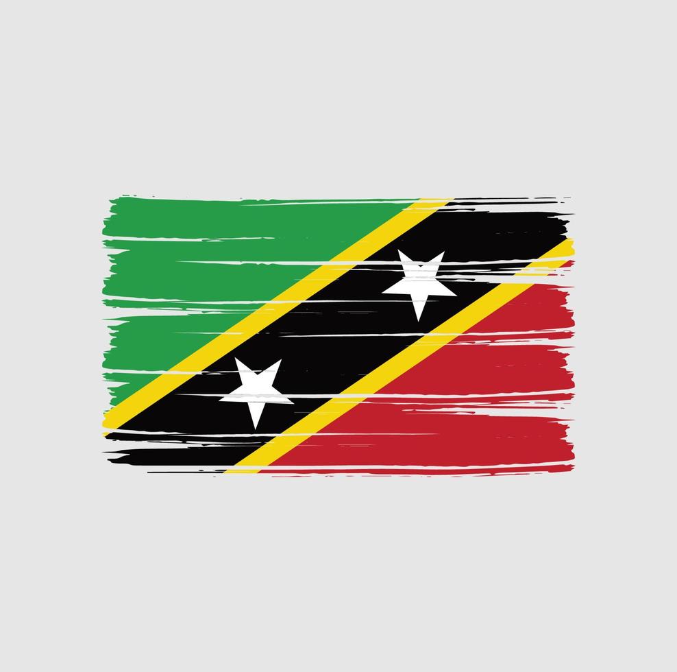 saint kitts och nevis flagga penseldrag. National flagga vektor