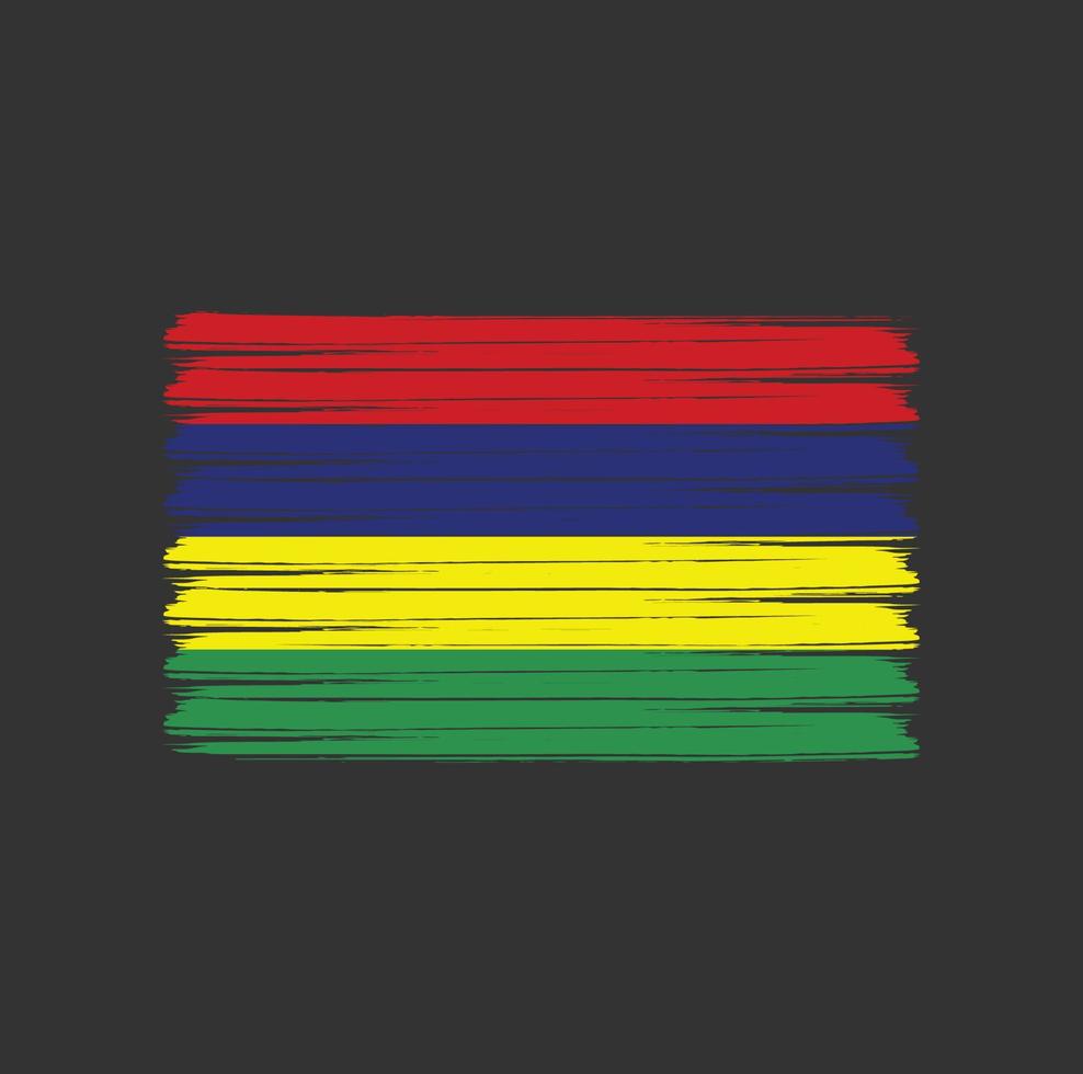 Pinselstriche der Mauritius-Flagge. Nationalflagge vektor