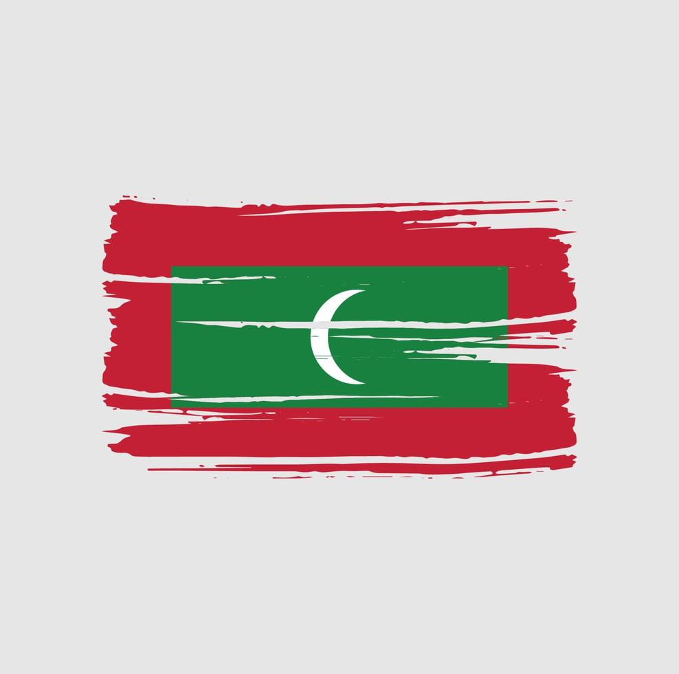 Malediven Flaggenpinsel. Nationalflagge vektor