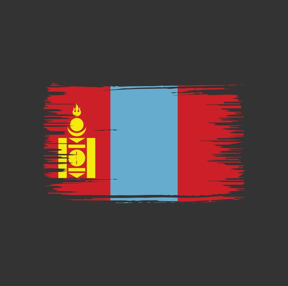 mongolei-flaggenbürstendesign. Nationalflagge vektor