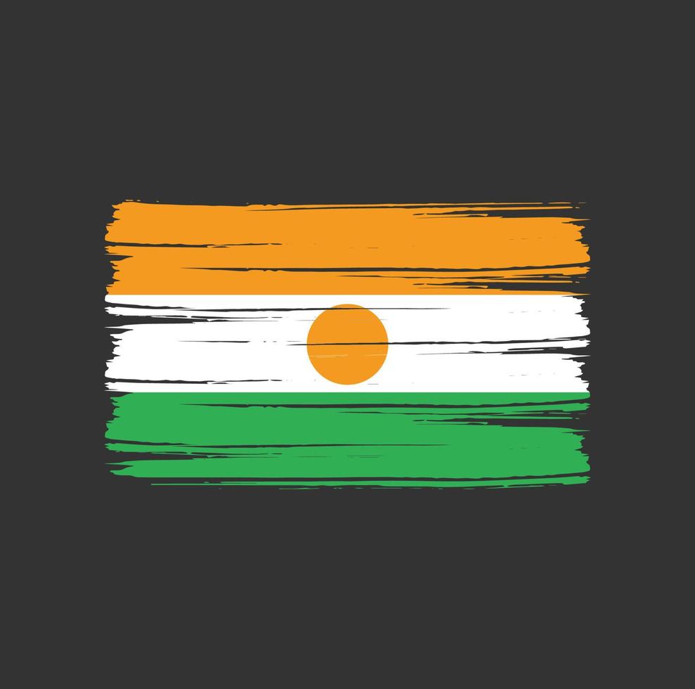 niger flagga penseldrag. National flagga vektor