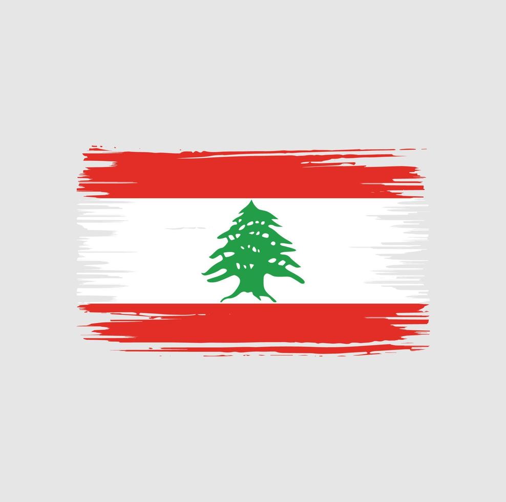 libanon-flaggenbürstendesign. Nationalflagge vektor