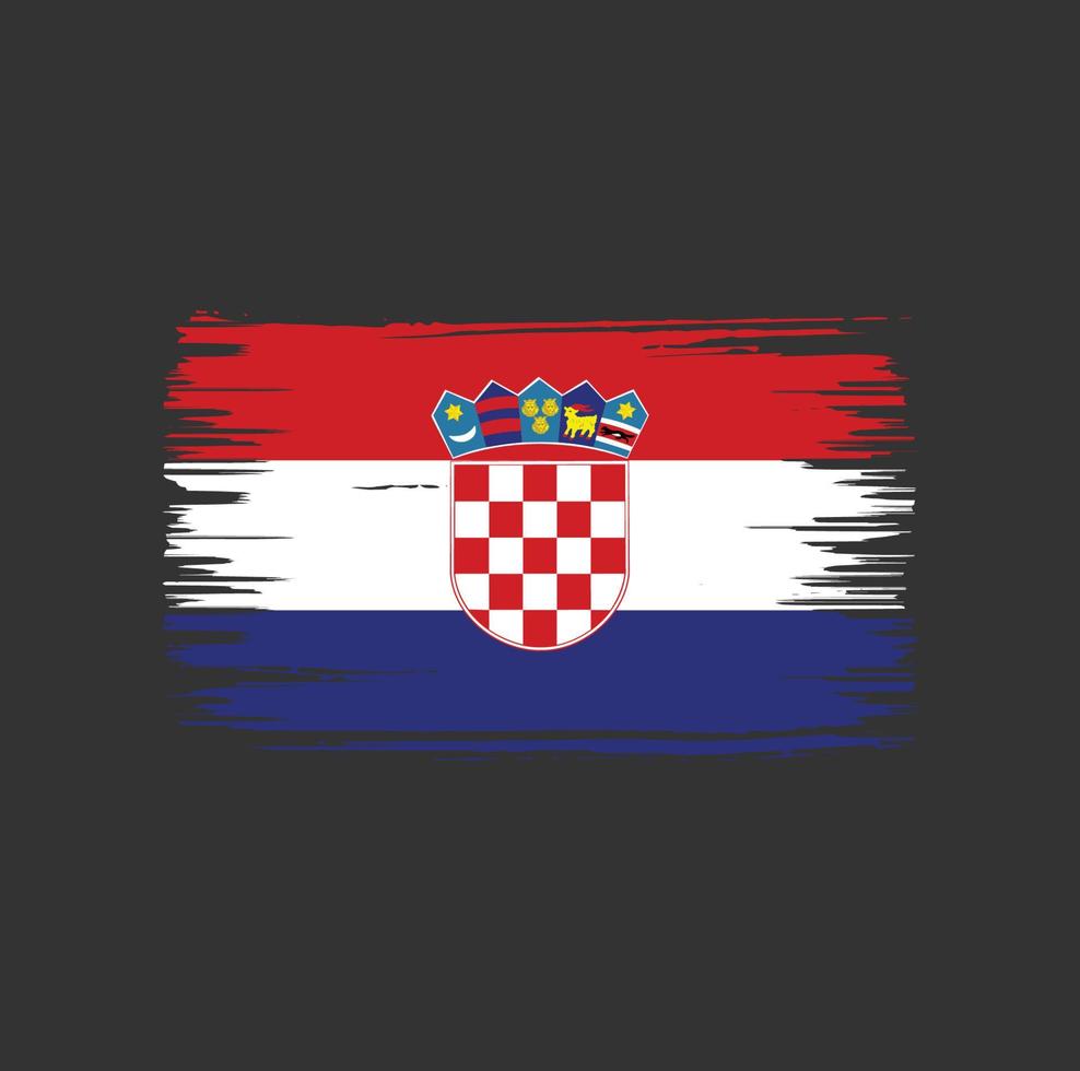 Kroatien flagga borste design. National flagga vektor