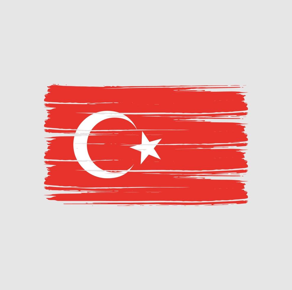 türkei flagge pinselstriche. Nationalflagge vektor