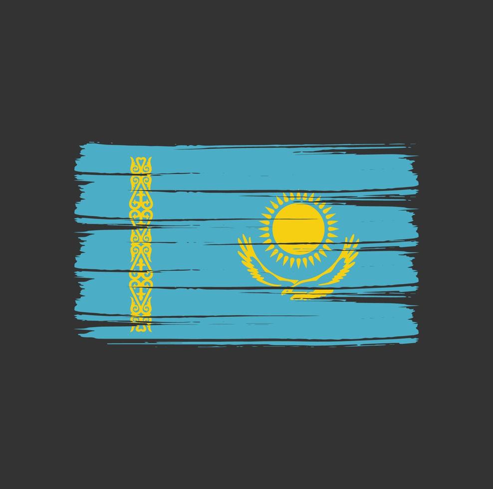 Kazakstans flagga penseldrag. National flagga vektor