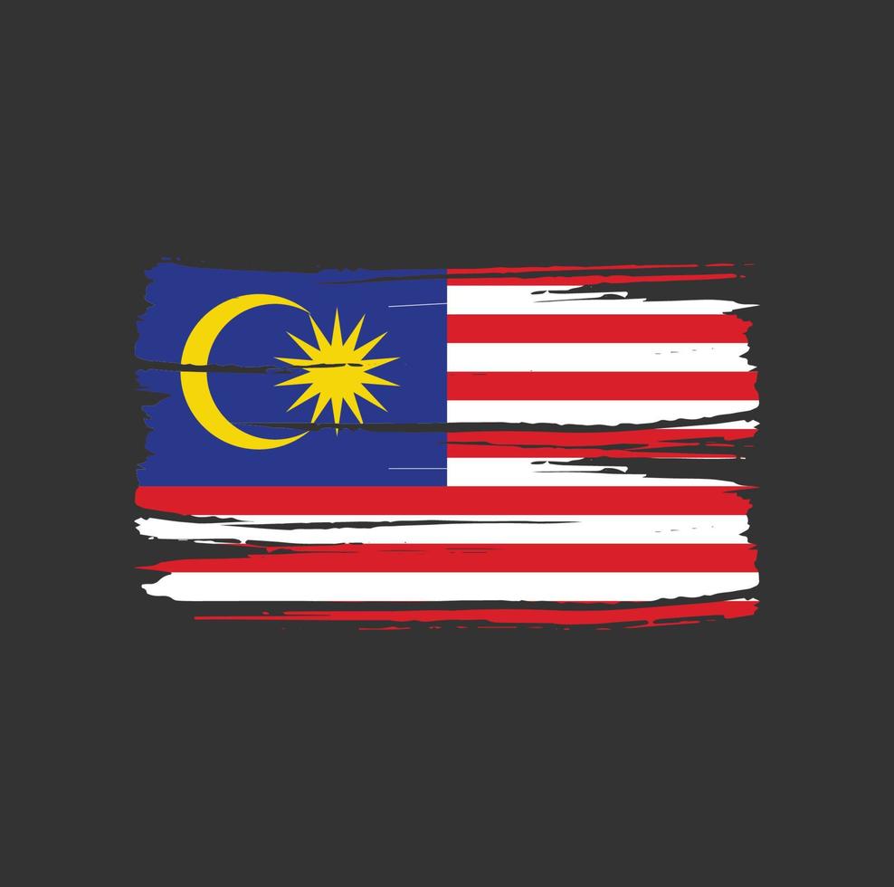 Bürste der malaysischen Flagge. Nationalflagge vektor