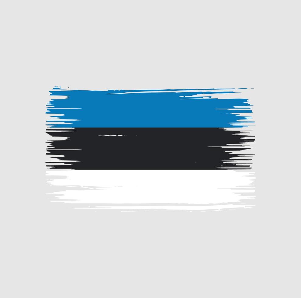 Pinseldesign der estnischen Flagge. Nationalflagge vektor
