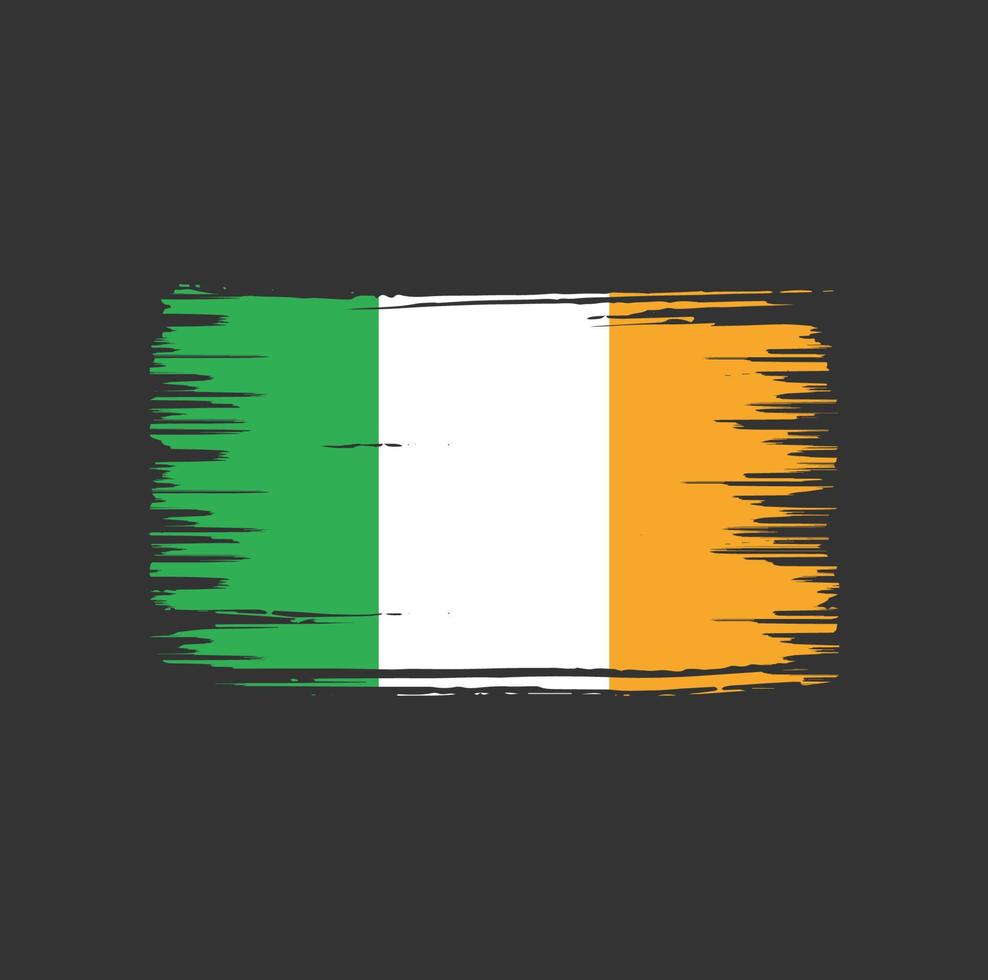 irland-flaggenbürstendesign. Nationalflagge vektor