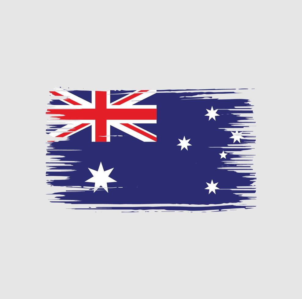 Pinseldesign der australischen Flagge. Nationalflagge vektor