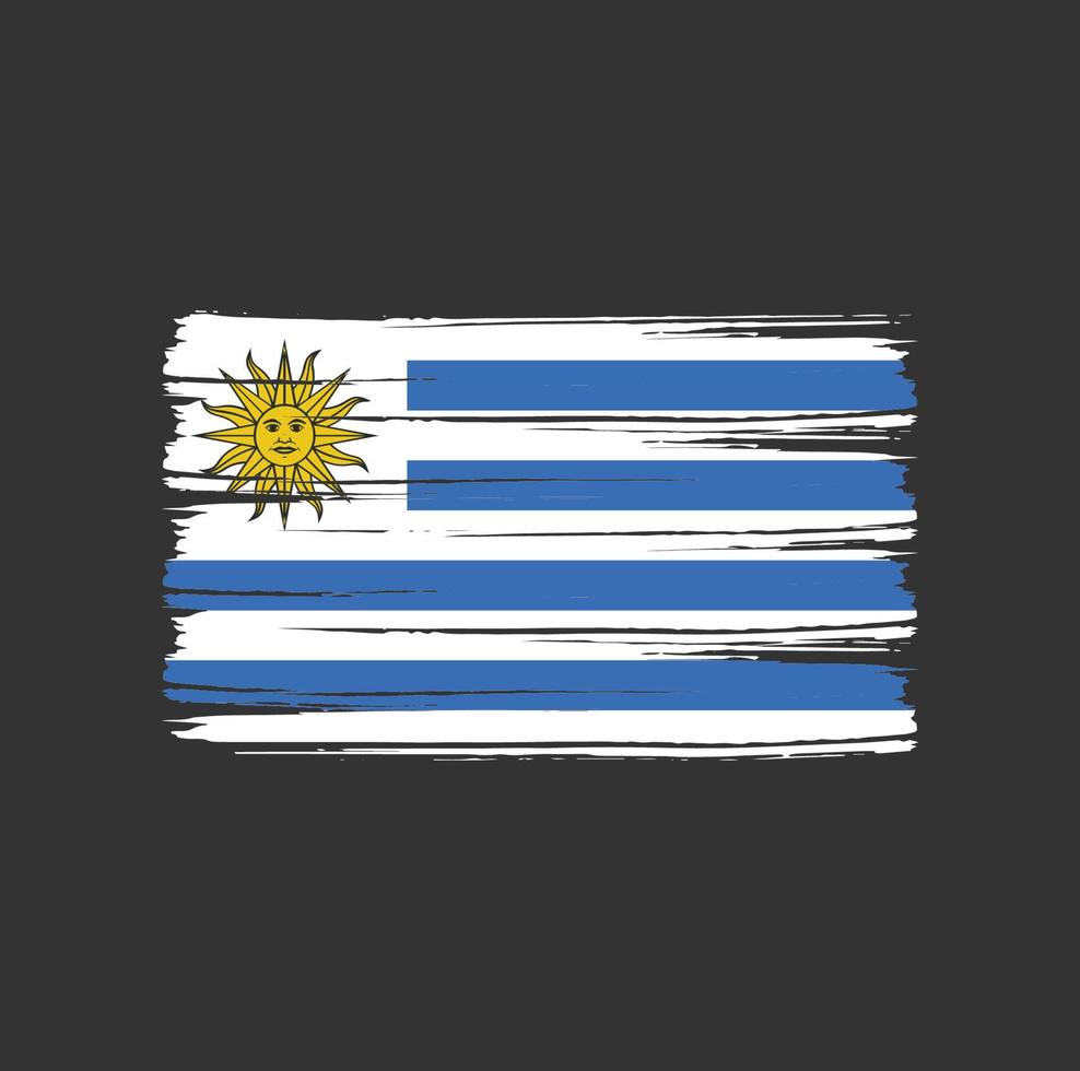 uruguay flagga penseldrag. National flagga vektor