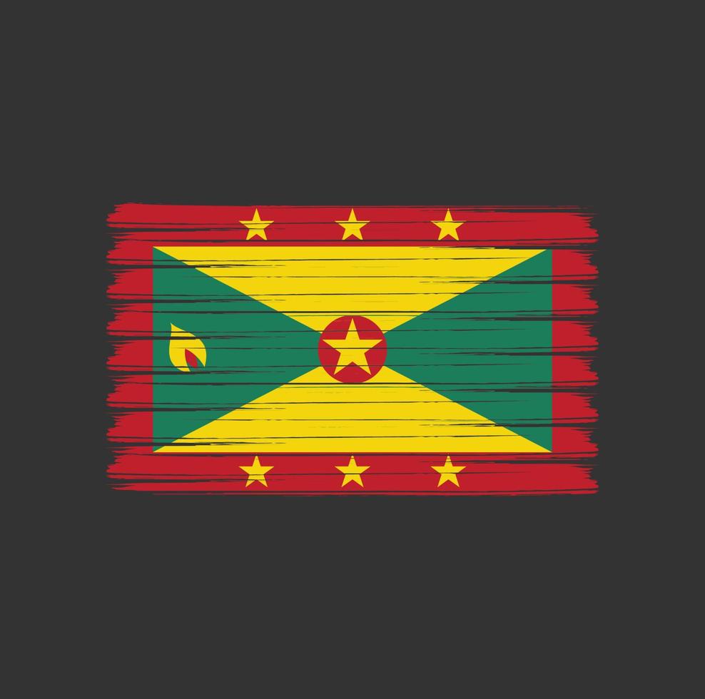 grenada flagga penseldrag. National flagga vektor