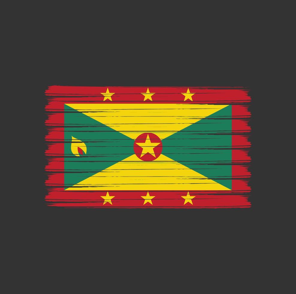 Pinselstriche der Grenada-Flagge. Nationalflagge vektor