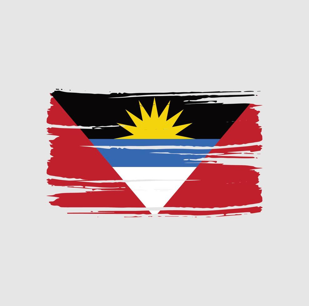 Flaggenbürste von Antigua und Barbuda. Nationalflagge vektor