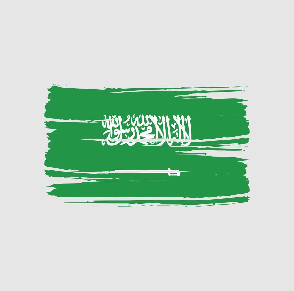 Flaggenpinsel Saudi-Arabiens. Nationalflagge vektor