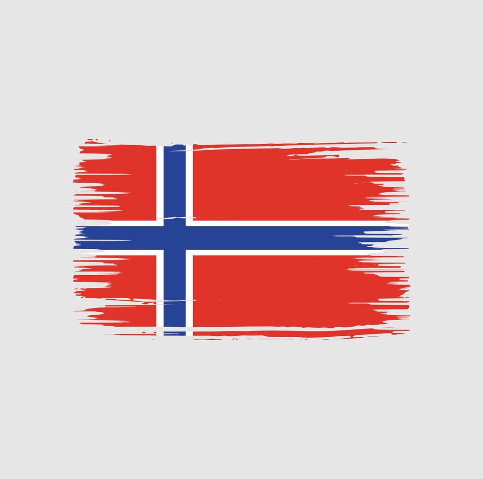 Pinseldesign mit Norwegen-Flagge. Nationalflagge vektor