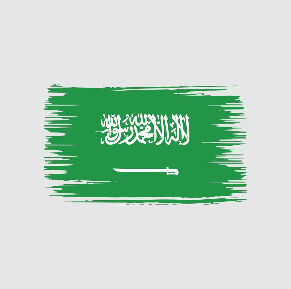 Saudiarabien flagga borste design. National flagga vektor