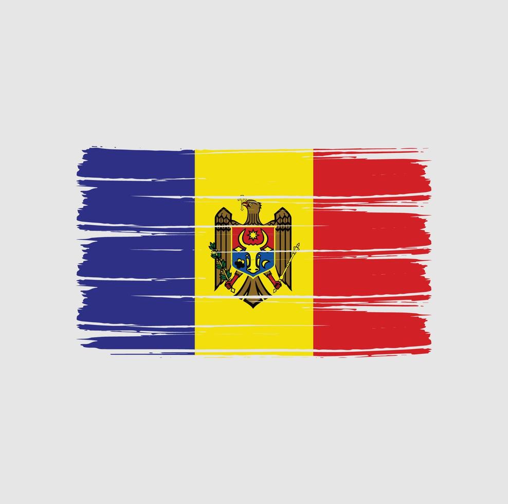 moldaviens flagga penseldrag. National flagga vektor