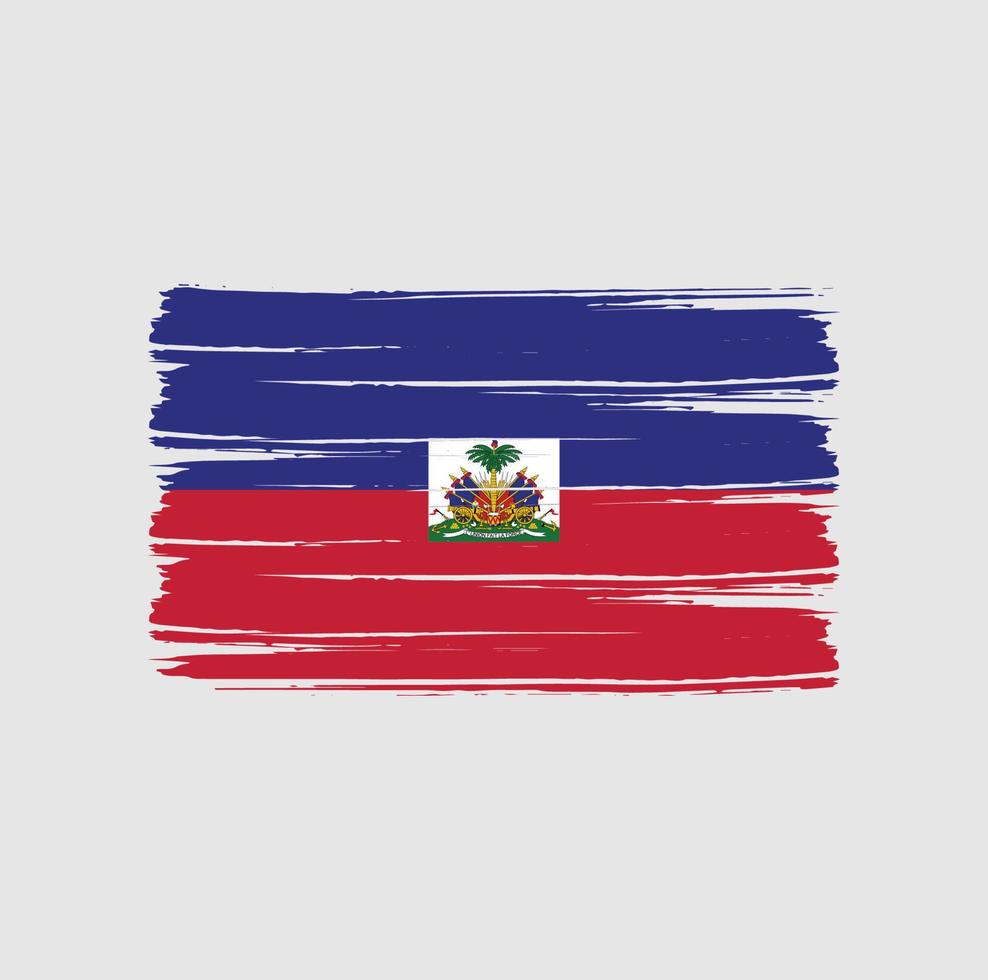 Pinselstriche der Haiti-Flagge. Nationalflagge vektor