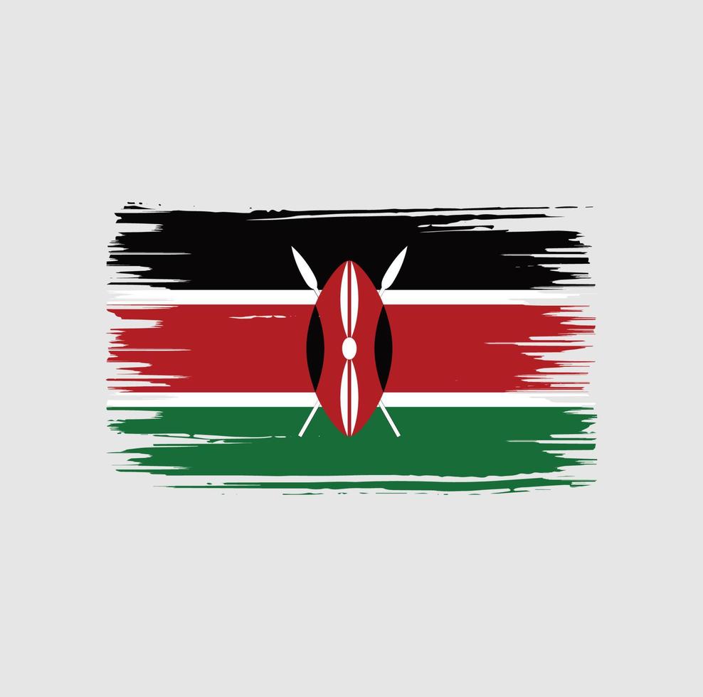 Kenya flagga borste design. National flagga vektor