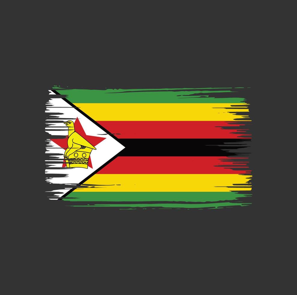 zimbabwe flagga borste design. National flagga vektor