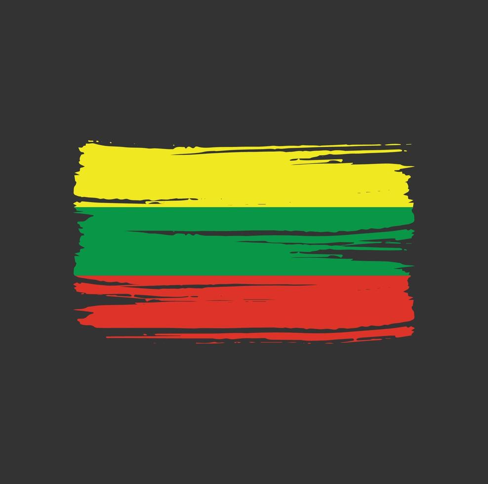 litauens flagga borste. National flagga vektor