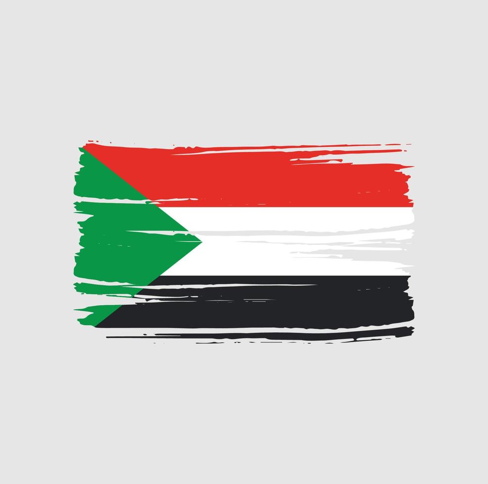 sudan flaggborste. National flagga vektor