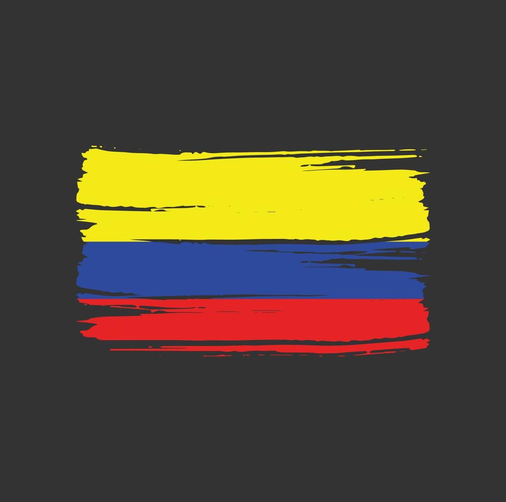 colombia flaggborste. National flagga vektor
