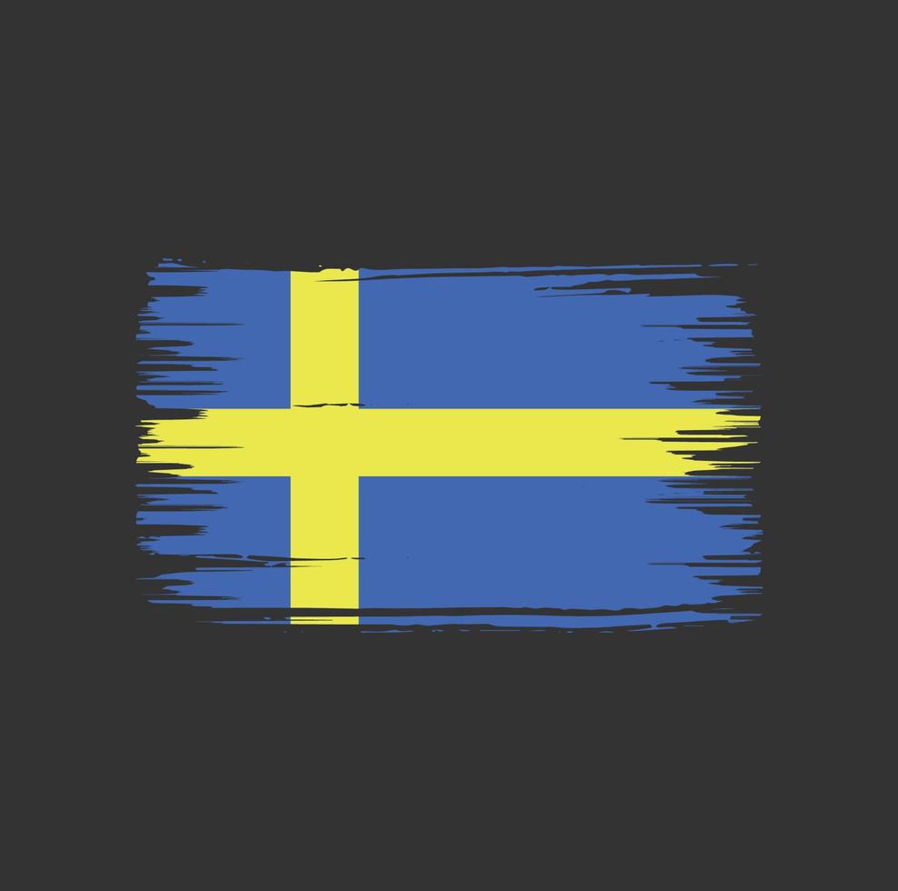 sverige flagga borste design. National flagga vektor