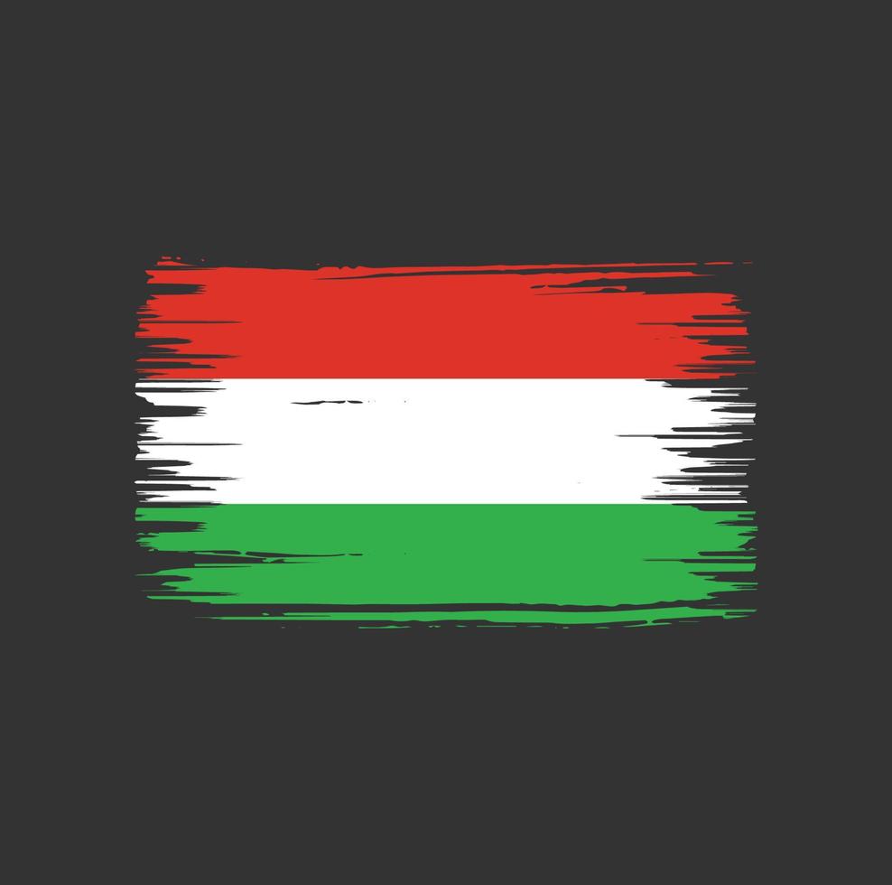 Ungerns flagga borste design. National flagga vektor