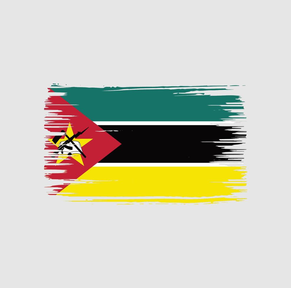 mosambik flag pinsel design. Nationalflagge vektor