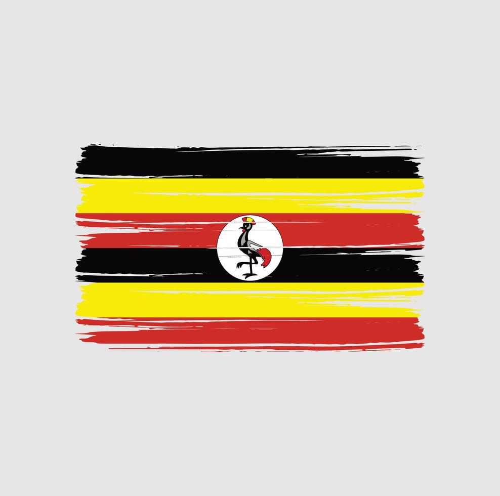 Pinselstriche der Uganda-Flagge. Nationalflagge vektor