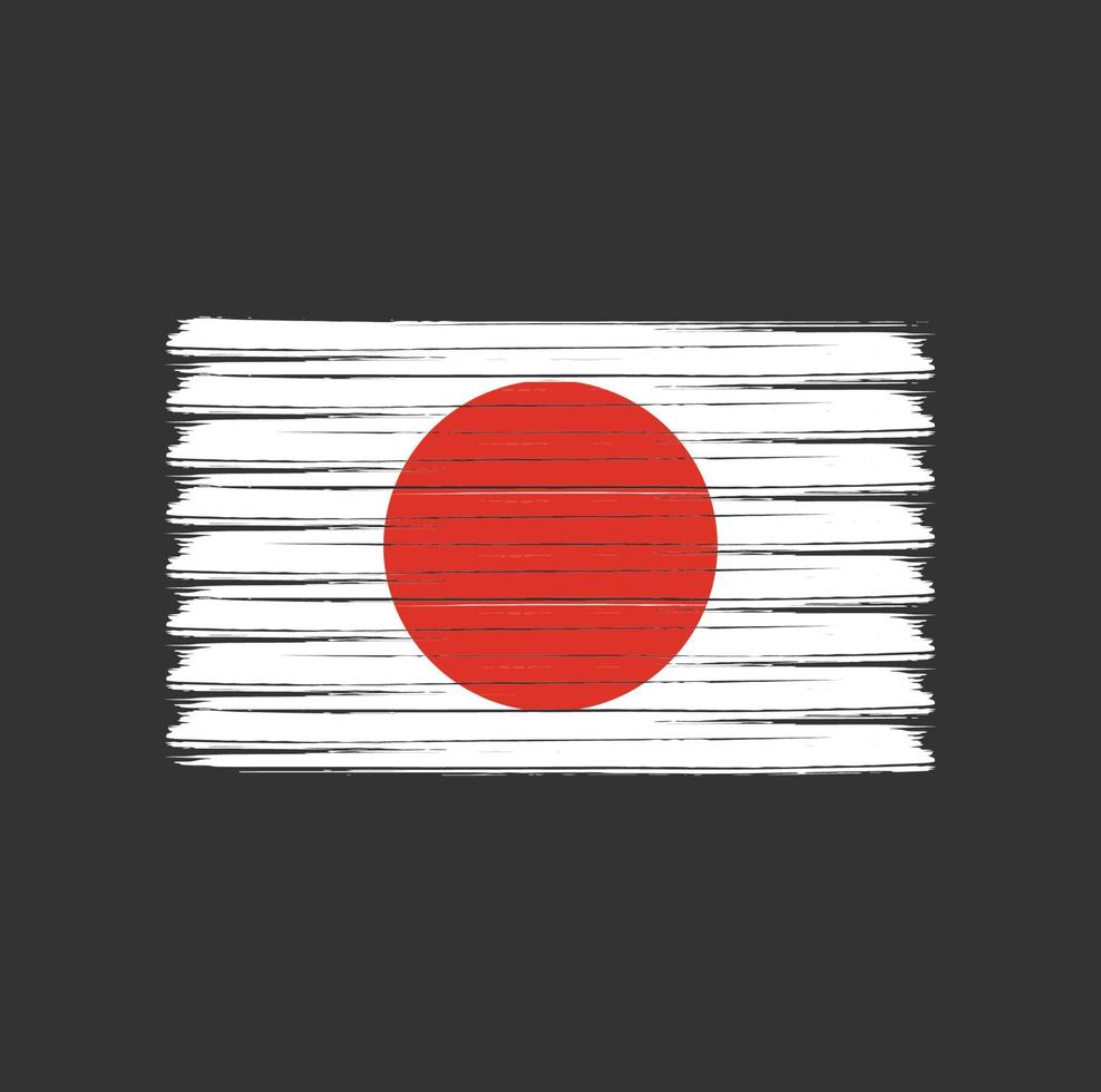Japanska flaggan penseldrag. National flagga vektor