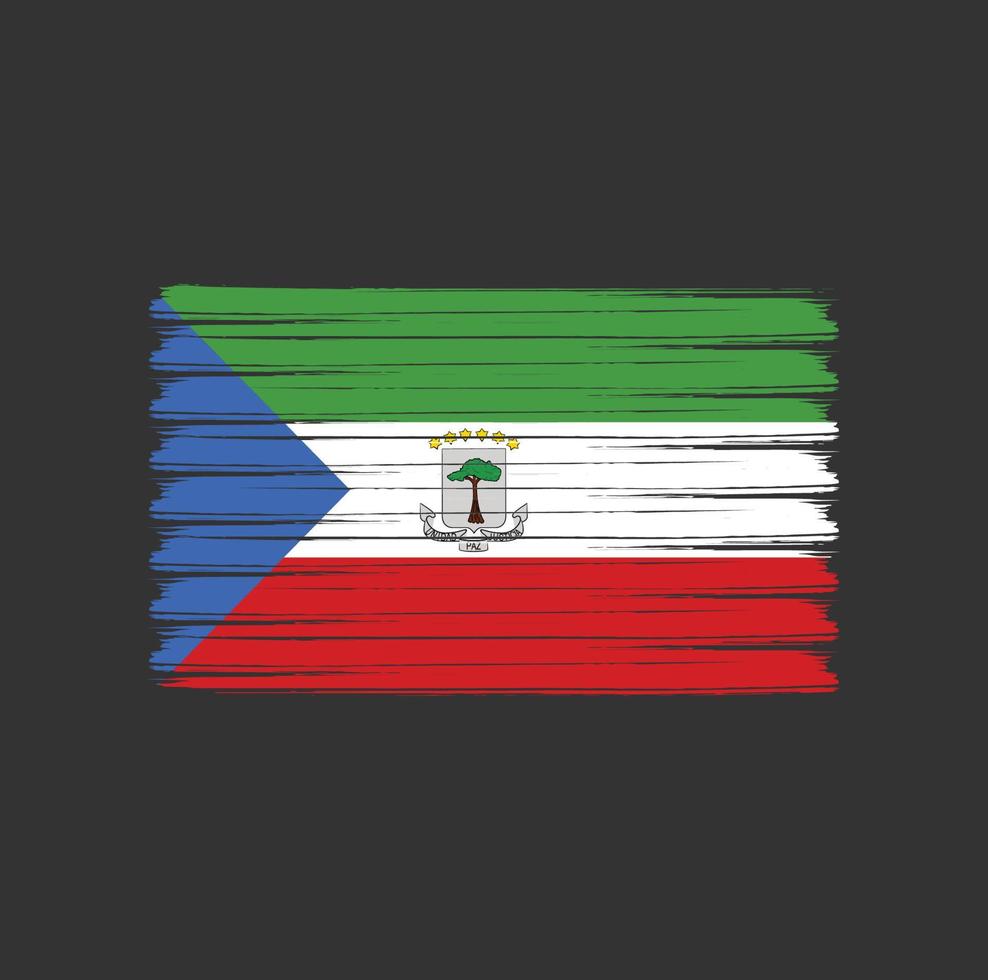 Ekvatorialguineas flagga penseldrag. National flagga vektor
