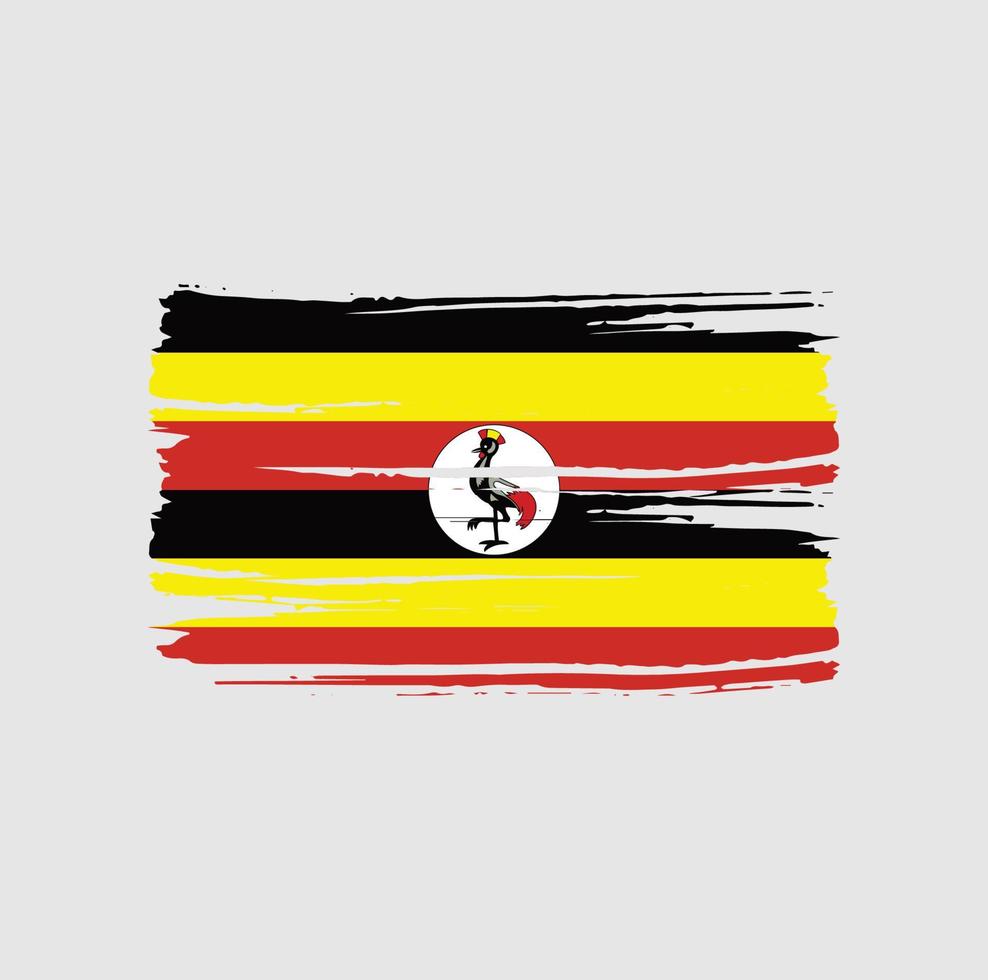 Uganda-Flagge-Pinsel. Nationalflagge vektor