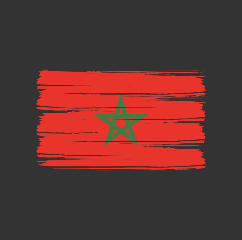 Pinselstriche der marokkanischen Flagge. Nationalflagge vektor