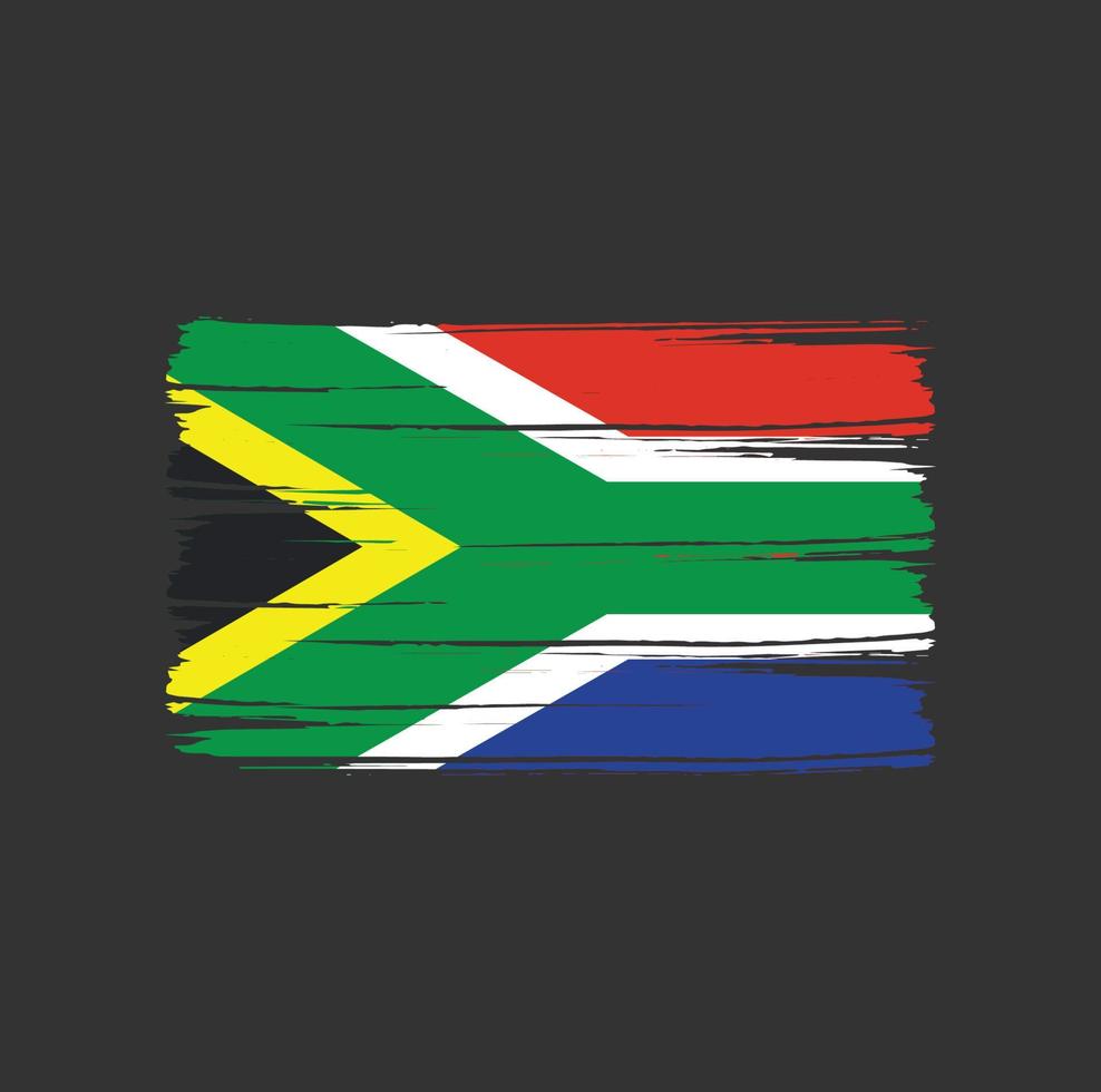 sydafrika flagga penseldrag. National flagga vektor