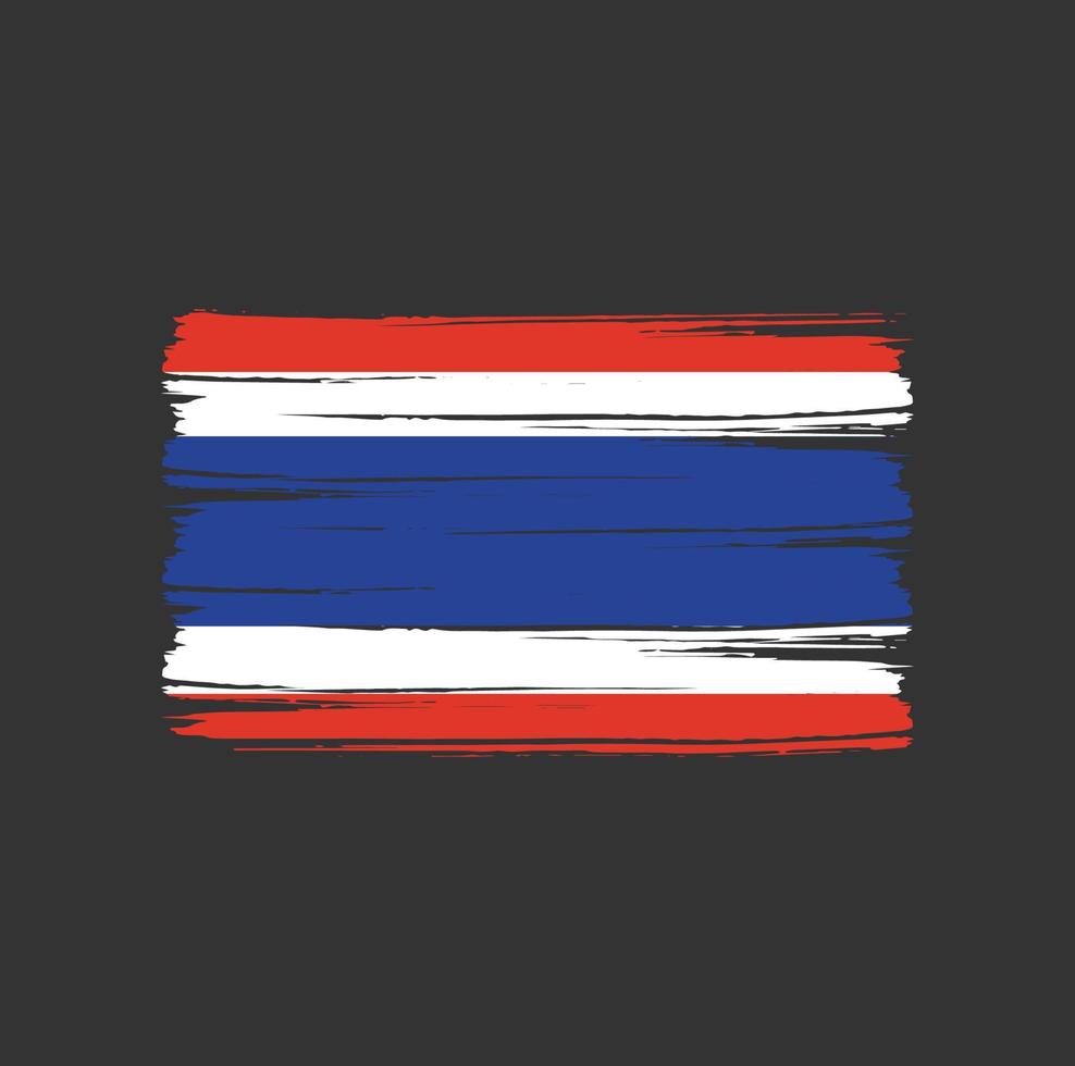 Pinselstriche der thailändischen Flagge. Nationalflagge vektor