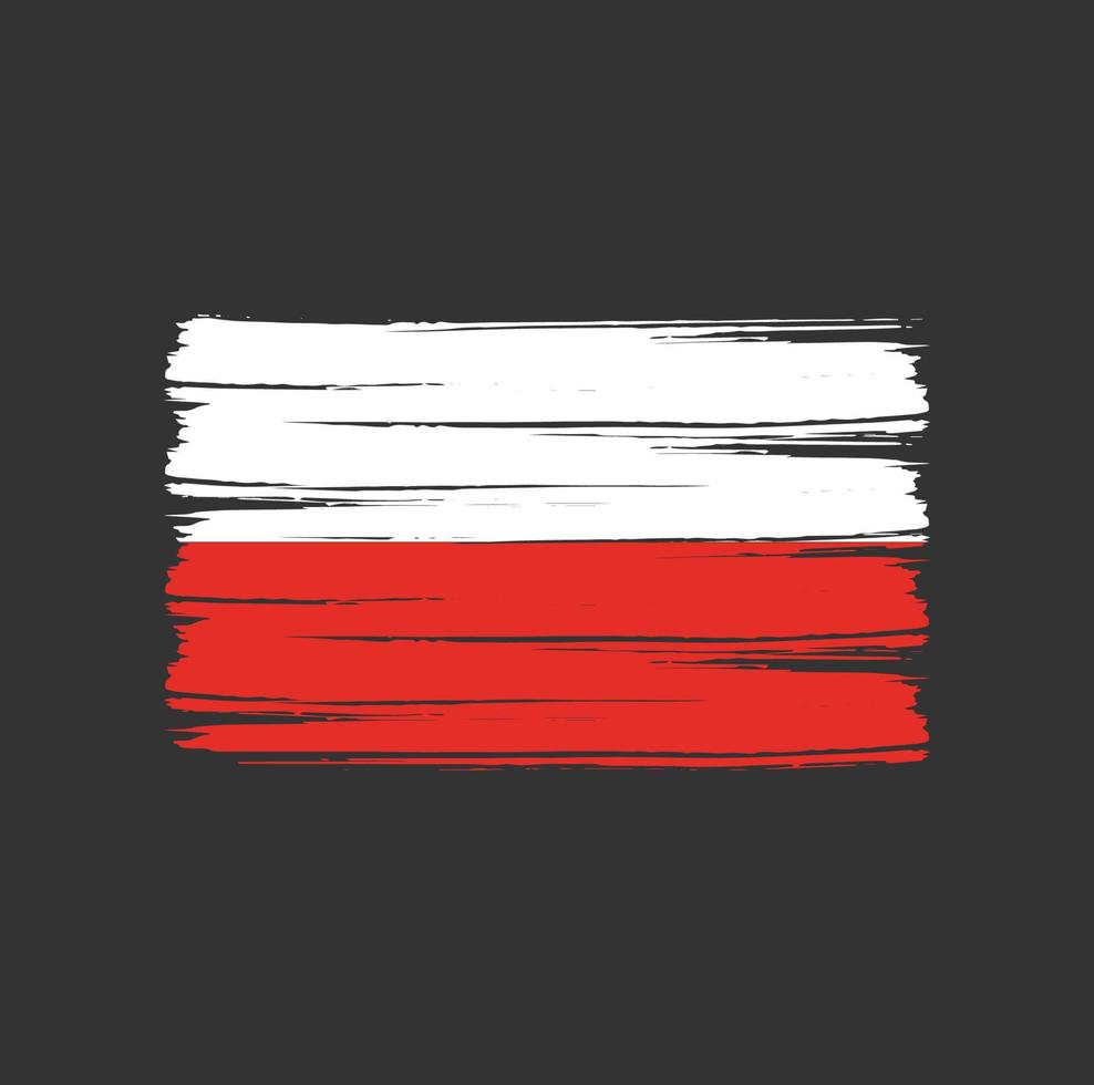 polnische flagge pinselstriche. Nationalflagge vektor