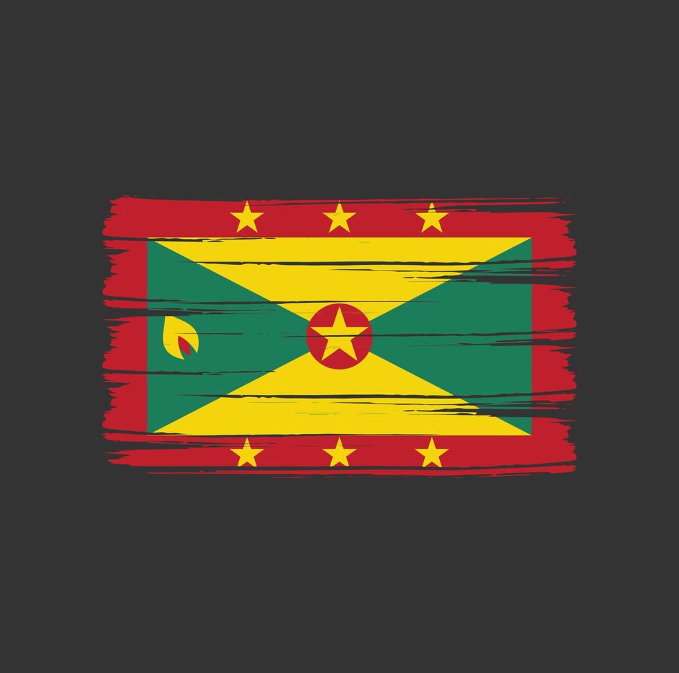 grenada flagga penseldrag. National flagga vektor