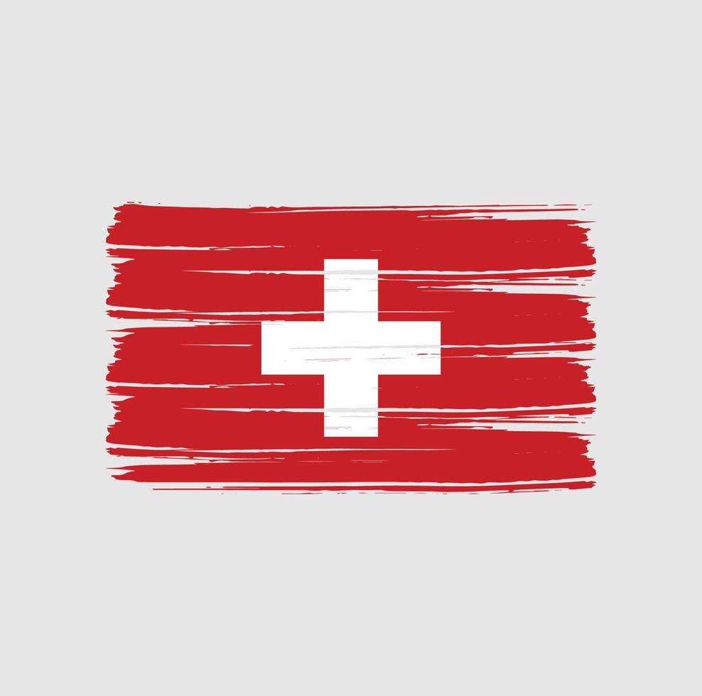 schweiz flagga penseldrag. National flagga vektor