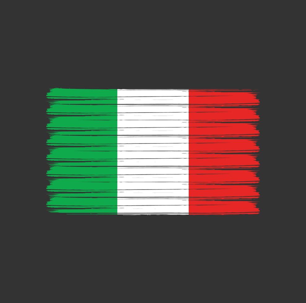 Italiens flagga penseldrag. National flagga vektor