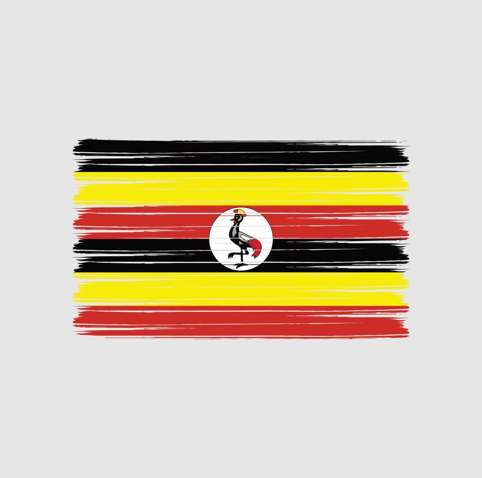 Pinselstriche der Uganda-Flagge. Nationalflagge vektor