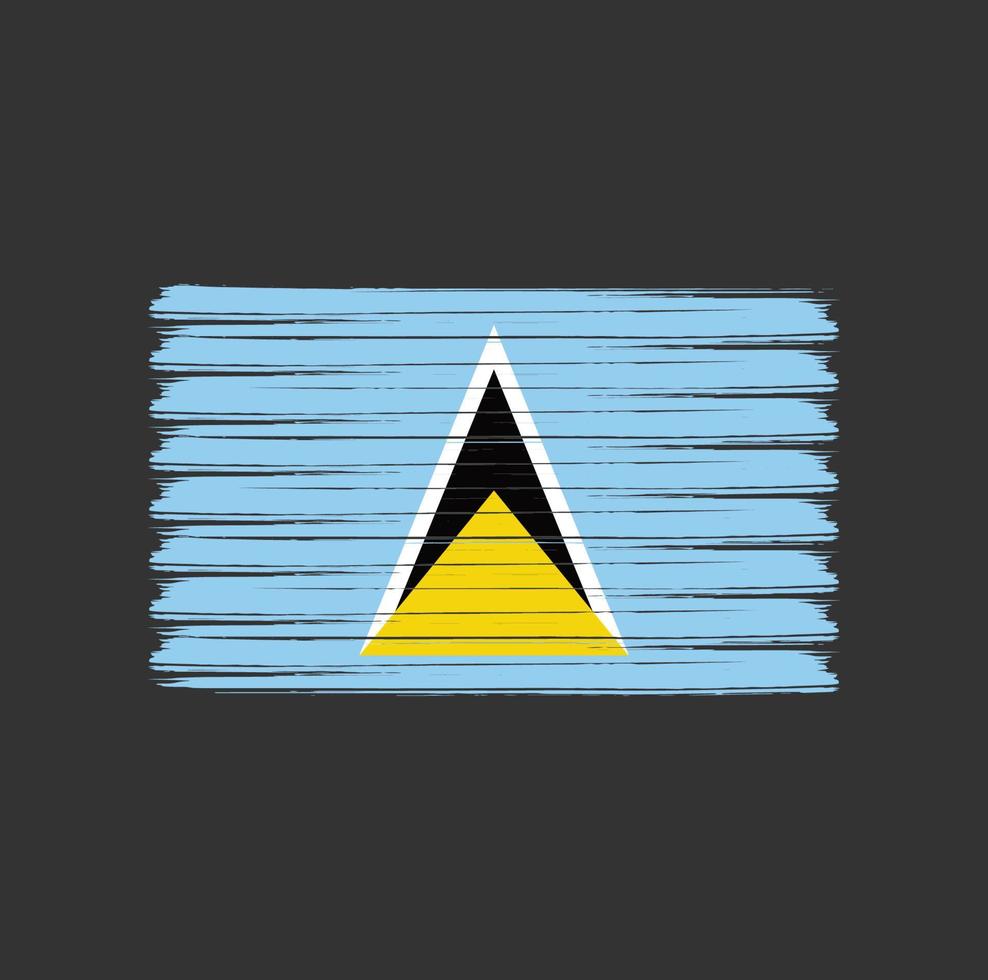 St. Lucia Flagge Pinselstriche. Nationalflagge vektor