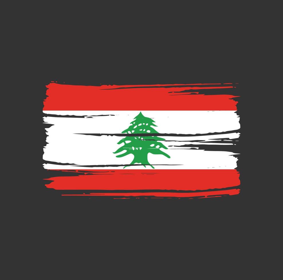 Bürste der libanon-Flagge. Nationalflagge vektor