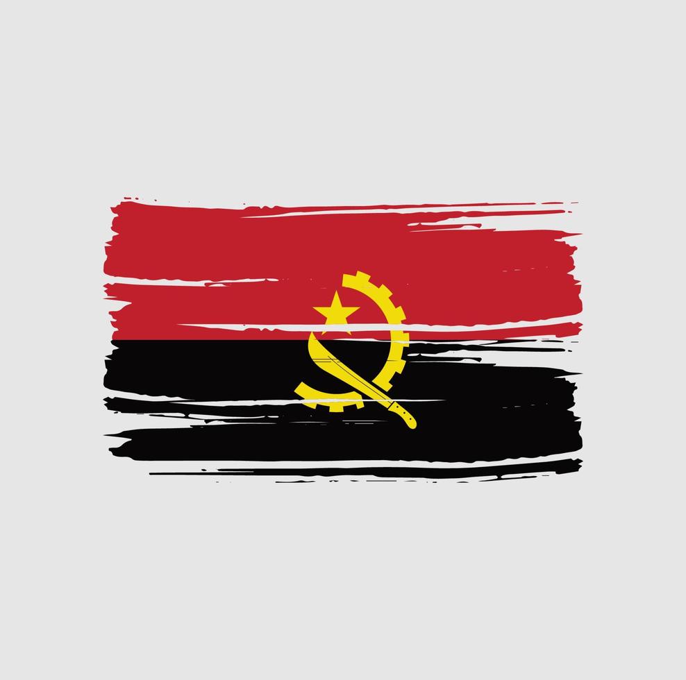 angola flaggborste. National flagga vektor