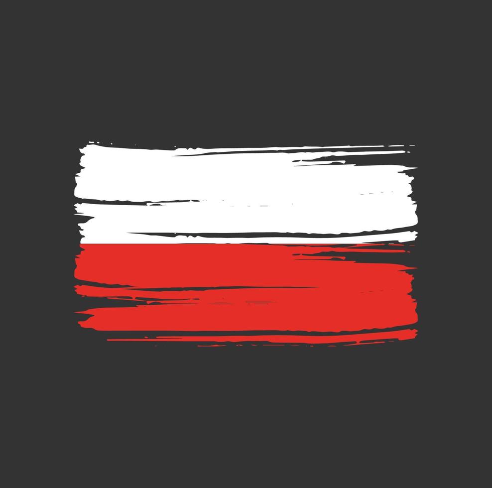 polska flaggan borste. National flagga vektor