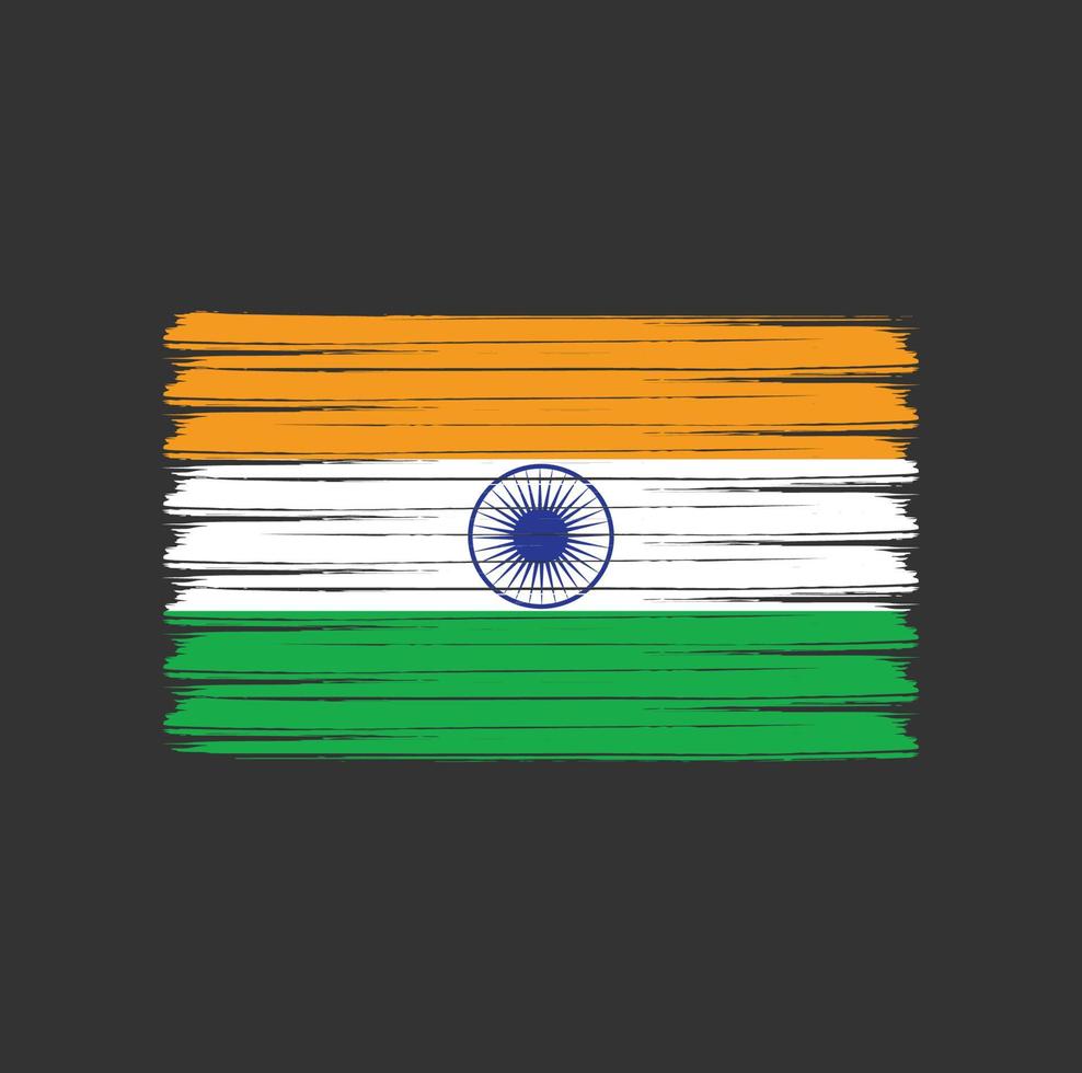 Indien flagga penseldrag. National flagga vektor