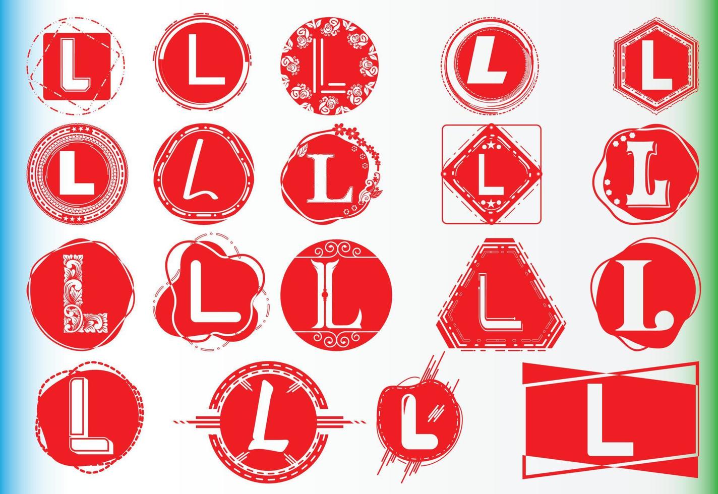 kreativa l brev logotyp och ikon designmall bunt vektor
