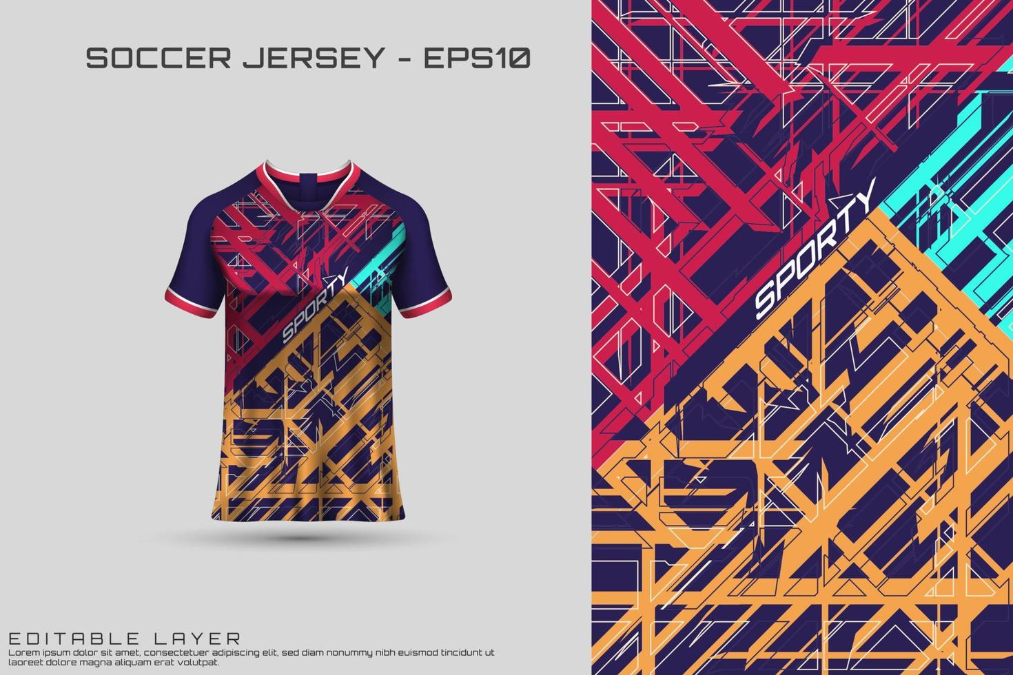 sport jersey och t-shirt mall sport jersey design vektor mockup.